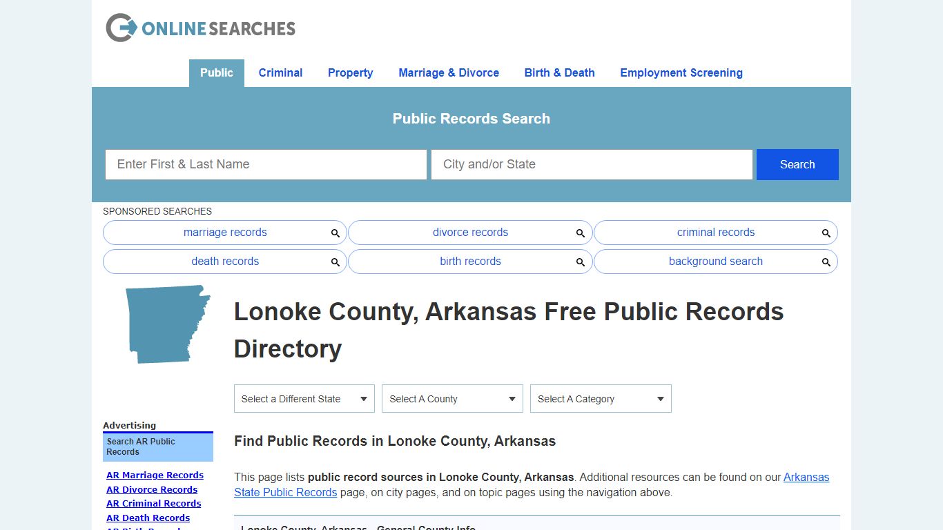 Lonoke County, Arkansas Public Records Directory